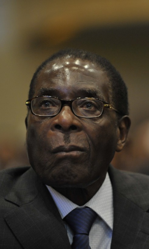 Robert Gabriel Mugabe, president of the Republic of Zimbabwe, sits in the Plenary Hall of the United Nations (UN) building in Addis Ababa, Ethiopia, during the 12th African Union (AU) Summit.